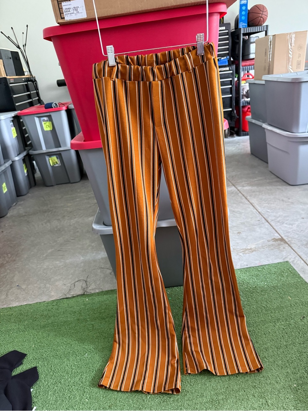 Striped Flare Pants - Mustard Stripe 93
